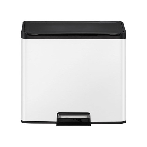 POUBELLE À PÉDALE ESSENTIAL RECYCLER CONT. 15+15LTR. BLANCHE