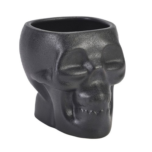 TIKI SKULL MOK ZWART INH. 80CL. DIAM. 13,5CM. 