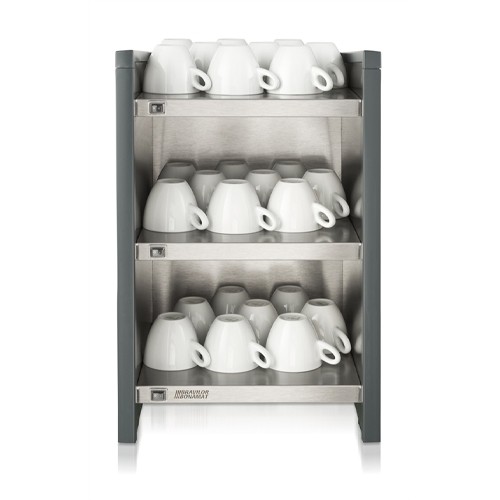 CHAUFFE-TASSES WHK DIM. 349X400X542MM. COULEUR ANTHRACITE INOX FONCE 230V-85W BRAVILOR