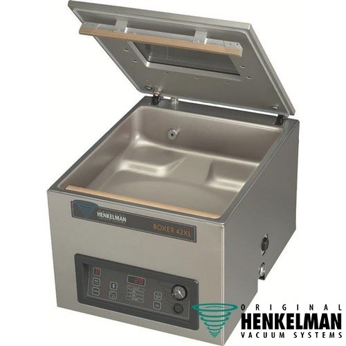 VACUUMVERPAKKINGSMACHINE BOXER 42XL BI-ACTIVE RVS/TAFELMODEL, AFM. 49X61X42CM. VERMOGEN 230V-1-50Hz/0,55 kW