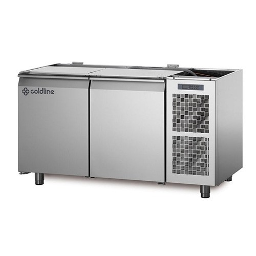 KOELWERKBANK 2-DEURS TP13/1M AFM. 130X68X81CM. 230V/250W COLDLINE