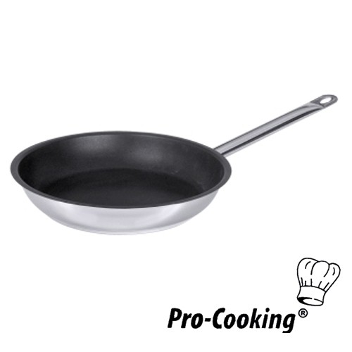 KOEKENPAN MET ANTI AANBAKLAAG DIAM. 20CM. HG. 4CM. RVS 18/10  PRO-COOKING