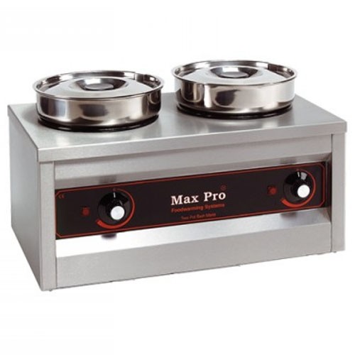 BAIN-MARIE HOT POT 2 POÊLES DIM. 26X50X29CM. INH. 2X4.5LTR. MAXPRO 230V/1000W