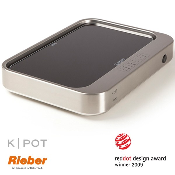 PLAQUE CHAUFFANTE K-POT 1/1GN INOX DIM. 53.3X38X8.8CM. 230V/2200W RIEBER