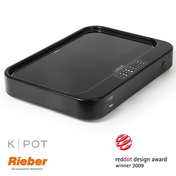 PLAQUE CHAUFFANTE K-POT 1/1GN NOIR DIMENSIONS. 53.3X38X8.8CM. 230V/2200W RIEBER