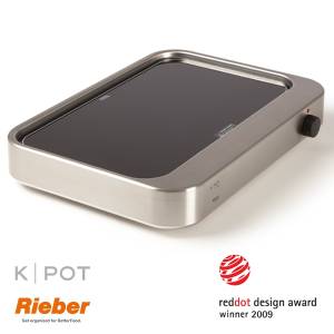 PLAQUE CHAUFFANTE K-POT 1/1GN INOX DIM. 53.3X38X8.8CM. 230V/550W RIEBER