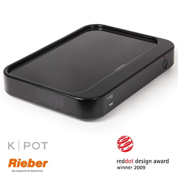 PLAQUE CHAUFFANTE K-POT 1/1GN NOIR DIMENSIONS. 53.3X38X8.8CM. 230V/550W RIEBER