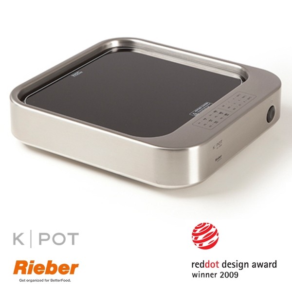 PLAQUE CHAUFFANTE K-POT 2/3GN INOX DIM. 35.3X38X8.8CM. 230V/1600W RIEBER