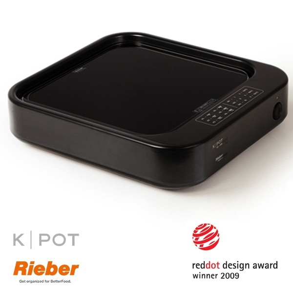 PLAQUE CHAUFFANTE K-POT 2/3 NOIR DIMENSIONS. 35.3X38X8.8CM. 230V/1600W RIEBER