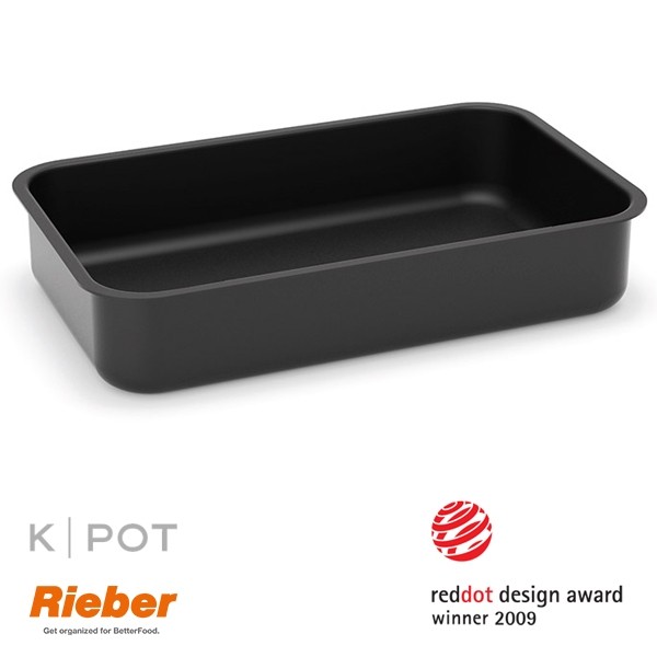 THERMOPLATE K-POT 1/1GN NOIR PROFONDEUR 10CM. INH. 10LTR. RIEBER