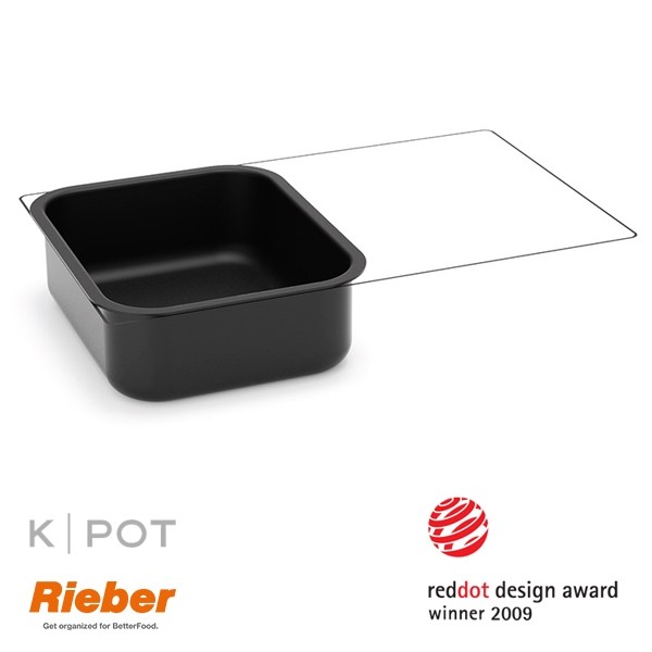 THERMOPLATE K-POT 1/2GN ZWART DIEPT 10CM. INH. 5LTR. RIEBER