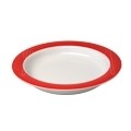 ASSIETTE ASYMETRIQUE BORD ROUGE DIAM. 20CM.