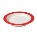 ASSIETTE ASYMETRIQUE BORD ROUGE DIAM. 20CM.