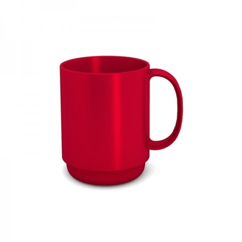 TASSE AVEC 1 OREILLE CONT. 30CL. COULEUR ROUGE/BLANC