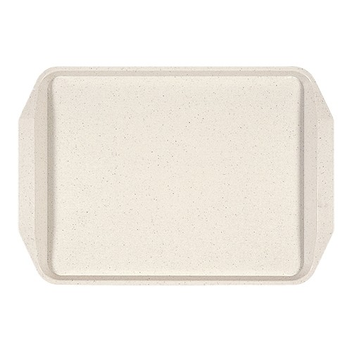 PLATEAU A/POIGNEES DIM. 43.5X30.5CM. COULEUR ÉCRU PLASTIQUE ROLTEX