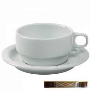 SOEPKOP EUROPA 1-OOR INH. 25CL. KLEUR WIT M/DECOR EGYPTO BROWN NOVA