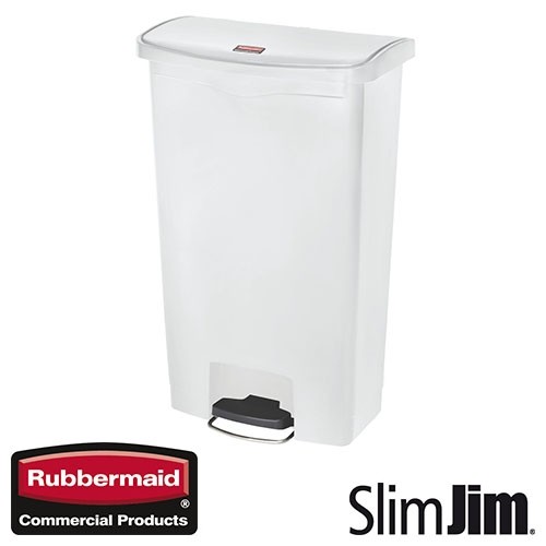 POUBELLE BLANCHE 15L. MARCHE AVANT 'SLIM JIM STEP-ON' RUBBERMAID