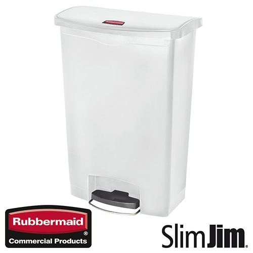 POUBELLE BLANCHE 15L. MARCHE AVANT 'SLIM JIM STEP-ON' RUBBERMAID