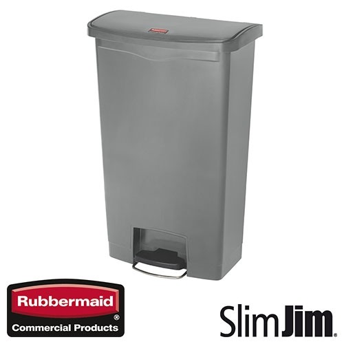 POUBELLE GRIS 30L. MARCHE AVANT 'SLIM JIM STEP-ON' RUBBERMAID