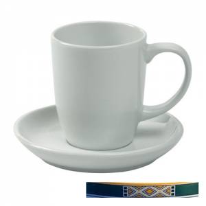 KOFFIEBEKER BERN INH. 25CL. KLEUR WIT M/DECOR EGYPTO GREEN NOVA