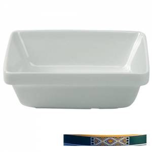 SCHAALTJE VIERKANT NORDIKA/OCEAN AFM. 12,5X12,5CM. KLEUR WIT M/DECOR EGYPTO GREEN NOVA