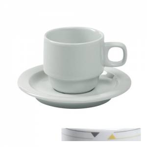 KOFFIEKOP HOLLAND INH. 16CL. KLEUR WIT M/DECOR SOLAR NOVA