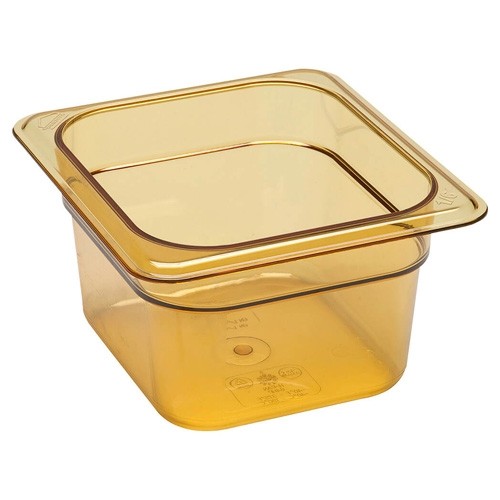 GASTRONORMBAK HOT-PAN ZONDER DEKSEL GN 1/6-100MM. DIEP KLEUR AMBER CAMBRO