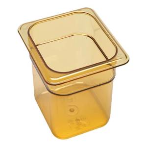 GASTRONORMBAK HOT-PAN ZONDER DEKSEL GN 1/6-150MM. DIEP KLEUR AMBER CAMBRO