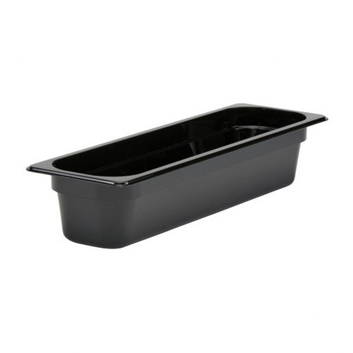 PLATEAU GASTRONORM POLYCARBONATE NOIR SANS COUVERCLE GN 2/4-100MM. PROFOND