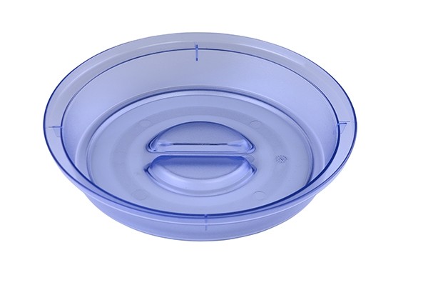 COUVERCLE DE RECOUVREMENT POUR ASSIETTE DIAM. 24,2 cm. PLASTIQUE CHAUD TRANSPARENT COULEUR. TEMPÉRATURE +140 °C.