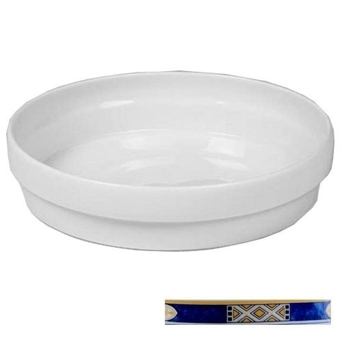 MAALTIJDSCHAAL MULTIBOWL MET VLAKKE BODEM INH. 1L. KLEUR WIT M/EGYPTO BLUE NOVA