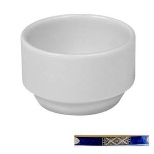 BOL À SAUCE INH. 9CL. AVEC FOND PLAT COULEUR BLANC AVEC DÉCOR EGYPTO BLUE NOVA