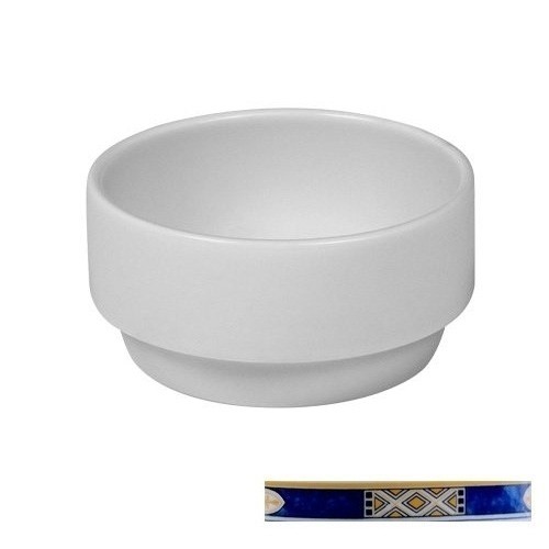 TASSE À SOUPE EUROPE S/EAR CONT. 26CL. FOND PLAT COULEUR BLANC AVEC DÉCOR BLEU EGYPTO NOVA