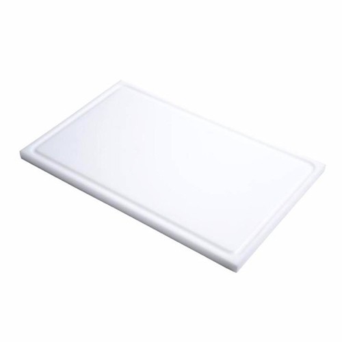 PLANCHE A DECOUPER COULEUR HACCP BLANC 1/1GN DIM. 53X32.5CM. PLASTIQUE AVEC TRANCHÉE