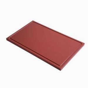 PLANCHE A DECOUPER HACCP COULEUR MARRON 1/1GN DIM. 53X32.5CM. PLASTIQUE AVEC TRANCHÉE PRO-COOKING