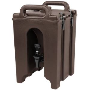 CAMTAINER 100LCD MET NO DIP KRAAN INH. 5,7 LITER AFM. 29X26,5CM. HGT.44CM. KLEUR DARK BROWN CAMBRO