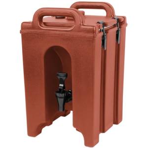 CAMTAINER 100LCD MET NO DIP KRAAN INH. 5,7 LITER AFM. 29X26,5CM. HGT.44CM. KLEUR BRICK RED CAMBRO