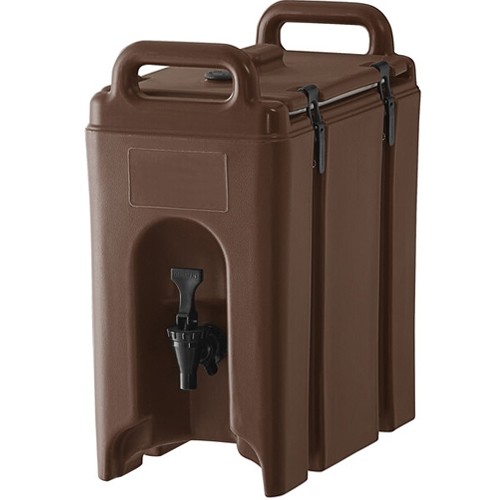 CAMTAINER 250LCD MET NO DIP KRAAN INH. 9,4 LITER AFM. 42X23CM. HGT.47CM. KLEUR DARK BROWN CAMBRO