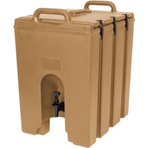 CAMTAINER 1000LCD MET NO DIP KRAAN INH. 44,4 LITER AFM. 53X41,5CM. HGT. 63CM. KLEUR COFFEE BEIGE CAMBRO