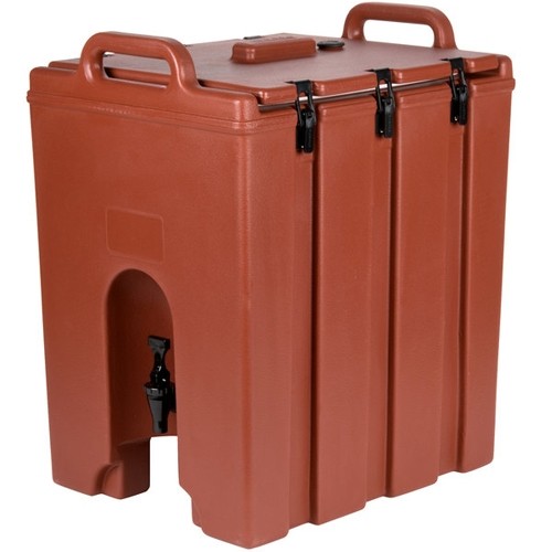 CAMTAINER 1000LCD MET NO DIP KRAAN INH. 44,4 LITER AFM. 53X41,5CM. HGT. 63CM. KLEUR BRICK RED CAMBRO