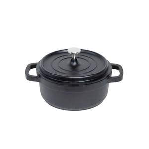 BRAADPAN M/DEKSEL DIAM. 20CM. INH. 2,43LTR. GEGOTEN ALUMINIUM MAT ZWART ALUCHEF