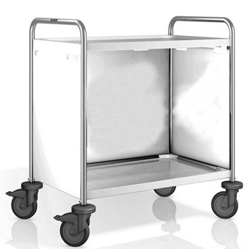 CHARIOT DE SERVICE SW 10X6-2 ACIER INOXYDABLE ET PANNEAUX LATÉRAUX EN DIMENSIONS PANTONE RAL9003. 110X70X95CM. VIDE