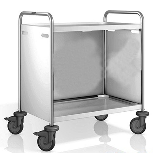 CHARIOT DE SERVICE SW 10X6-2 PAROIS SUPÉRIEURE ET LATÉRALE EN DIMENSIONS EN ACIER INOXYDABLE. 110X70X95CM. VIDE