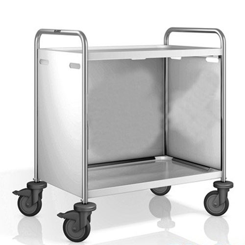 CHARIOT DE SERVICE BASIC INOX SW 8X5-2 TÔLES 3 PANNEAUX LATÉRAUX EN DIMENSIONS INOX. 93X60X95CM. VIDE