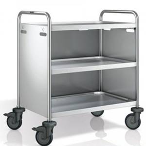 CHARIOT DE SERVICE SW 8X5-3 PANNEAUX SUPÉRIEURS ET LATÉRAUX EN DIMENSIONS INOX. 93X60X95CM. VIDE