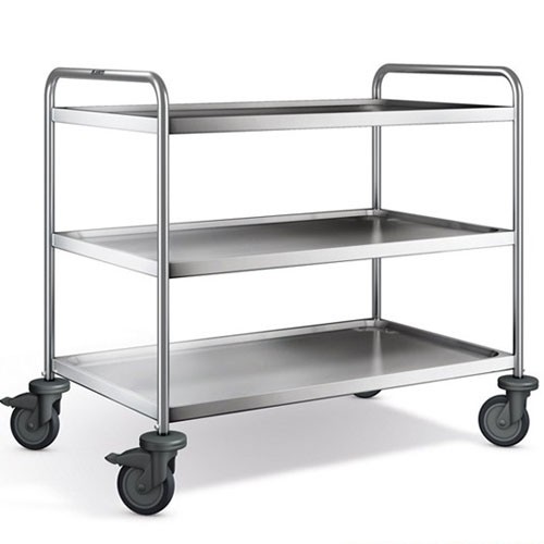 CHARIOT DE SERVICE SW 10X6-3 TÔLES INOX DIMENSIONS. 111X70X95CM. VIDE