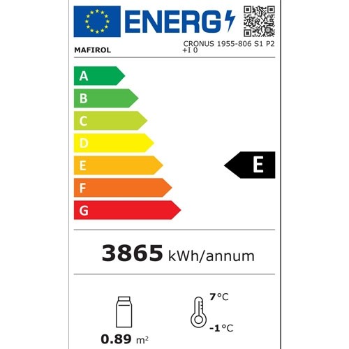 WANDKOELING CRONUS 806 KLEUR RVS AFM. 86,6X74X199,4CM. VERRIJDBAAR 230V/1370W MAFIROL