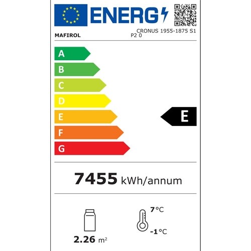 REFROIDISSEMENT MURAL CRONUS 1875 COULEUR INOX DIM. 194X77X199.4CM. MOBILE 230V/2085W MAFIROL