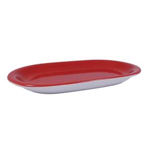 PLAT OVALE 23CM. COULEUR OCÉAN ROUGE NOVA