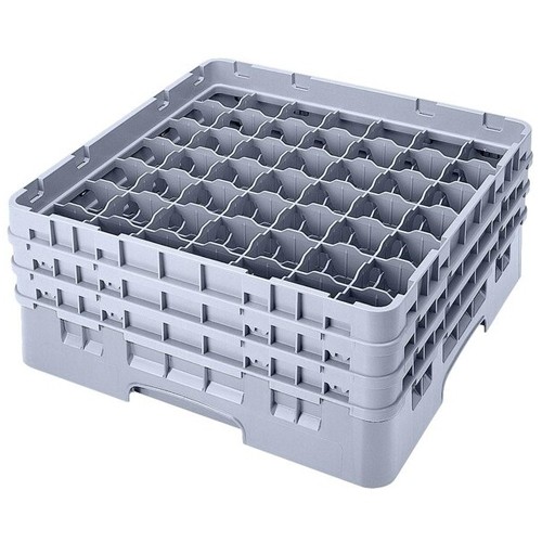 PANIER VERRE V/ VERRES SUR PIED 49 COMPARTIMENTS DIM. 50.4X50.4X14.3CM. COULEUR GRIS CAMBRO CAMRACK